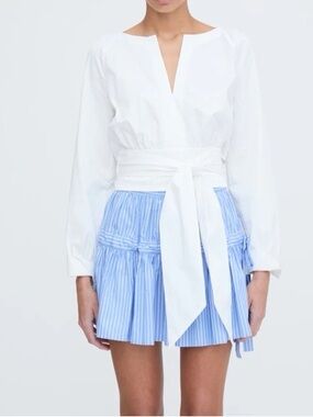 Hill House Giada Top White Tie-Waist XS NWT